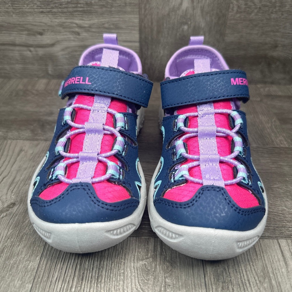 Merrell Hydro Trekker Sandal Kids 1M Navy Pink Purple Water Shoes MK126302 NEW - Picture 4 of 8